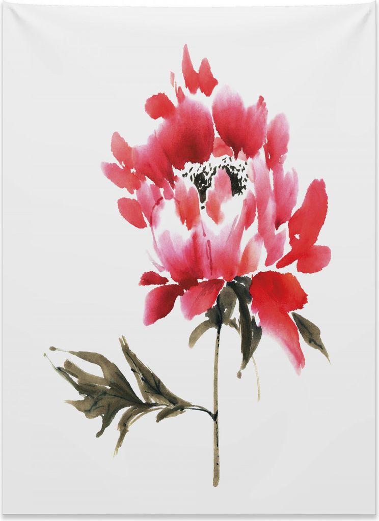 Abakuhaus Kunst Wandteppich, Japanische Tinte Wash Painting aus Weiches Mikrofaser Stoff Kein Verblassen Klare Farben Waschbar, 110 x 150 cm, Salbe...