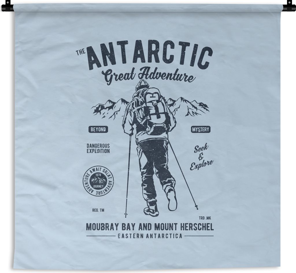 MuchoWow Wandteppich Wandbehang Eiscreme - Berg - Jahrgang 60x60 cm Tapisserie Dekoration Wandtuch - Dekorationen - Wand Decke