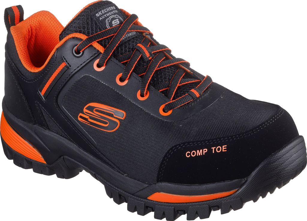Skechers Herren GATLON - STRIGAX H Arbeitsschuh 200188EC BKOR Schwarz/Orange, Schuhgröße:46 EU