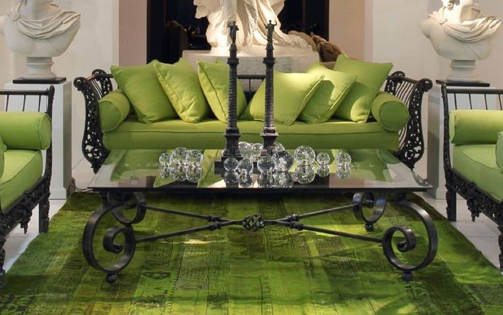 Casa Padrino Luxus Barock Couchtisch Schwarz 136 x 106 x H. 42 cm - Handgeschmiedeter Schmiedeeisen Gartentisch mit Glasplatte - Barock Wohnzimmer ...