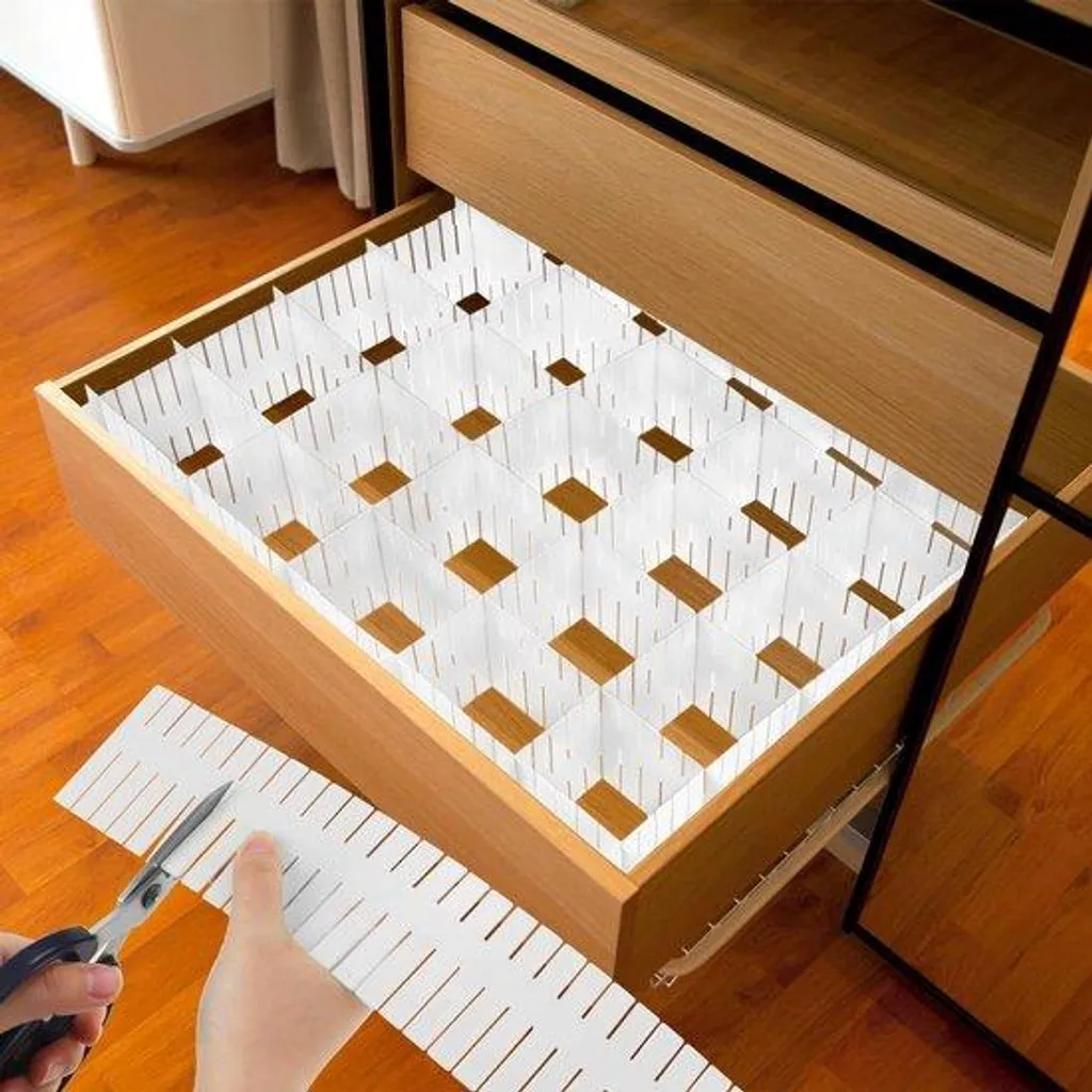 Organisateur de tiroir modulable blanc lot de 40 pièces pour armoires DIY