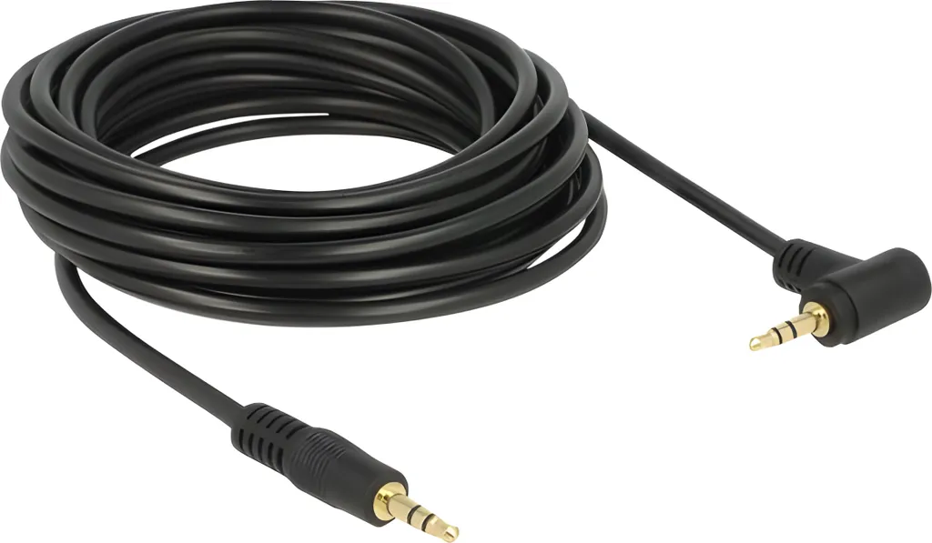 Extension Casque Jack 3.5mm 5m pour Branchement TV et PC avec Prise 90°