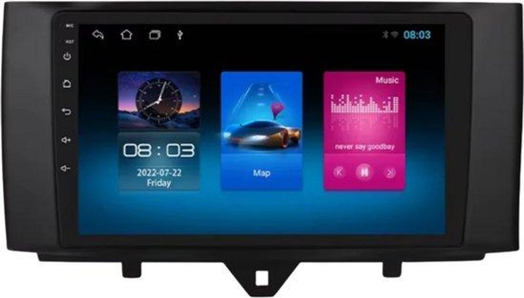 Autoradio mit Bluetooth und CarPlay für Smart Fortwo 451 (2010–2015) – Kompatibel mit Apple und Android – Stereoanlage mit Navigationssystem...