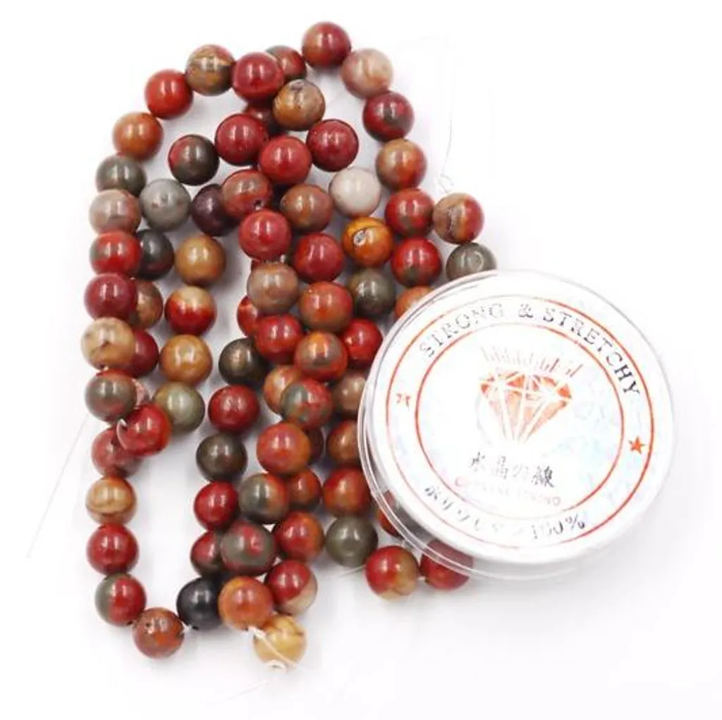 Bracelet en Perles de Jaspe DIY : Lot de 76 Pierres Naturelles 10 mm