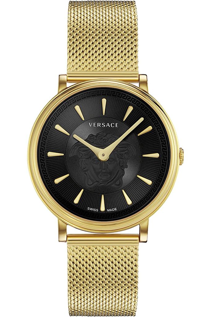 Versace V Circle Medusa Damenarmbanduhr gold schwarz Produktbild 