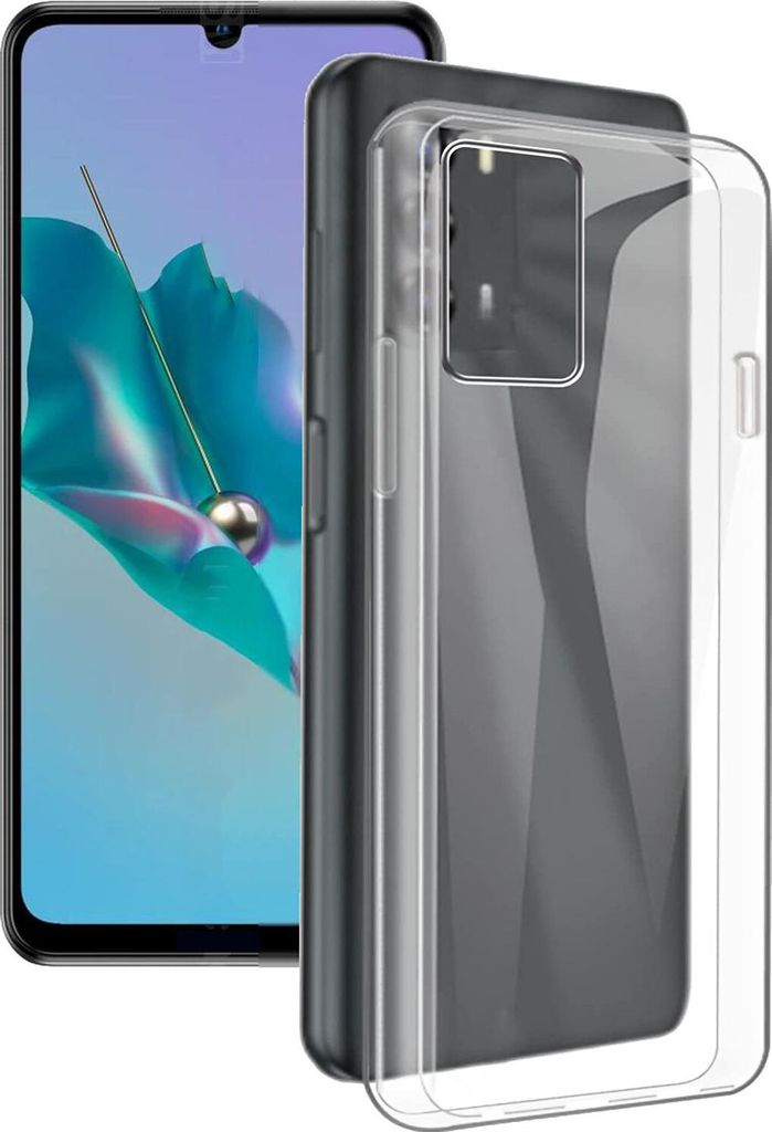 A smartphone and its protective case are displayed.