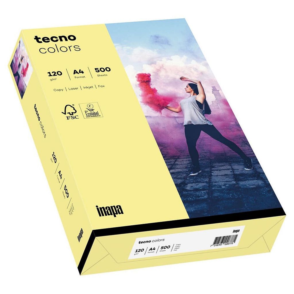 TECNO COLORS, kolor: żółty, format: A4, rodzaj: papier do Zdjęcie produktu 