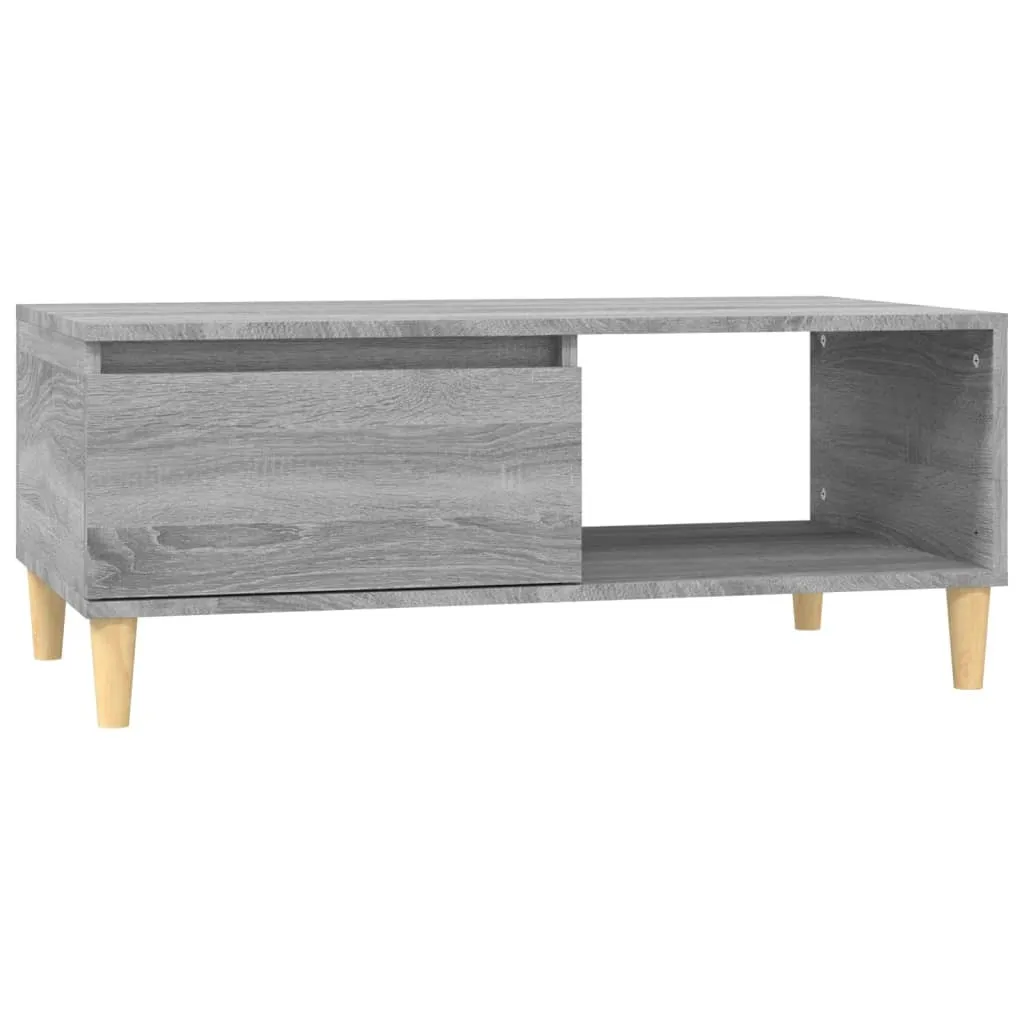 Tavolino Salotto 90x50x36.5 Grigio Sonoma | Stile Nordico con Cassetto