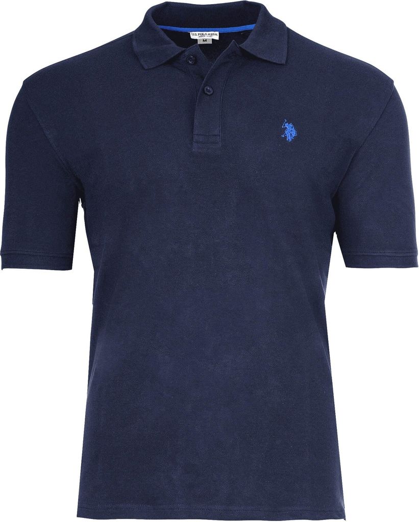 U.S. POLO ASSN. Herren Poloshirt - Piquet, Logo-Stickerei, Baumwolle Stretch Marine XL