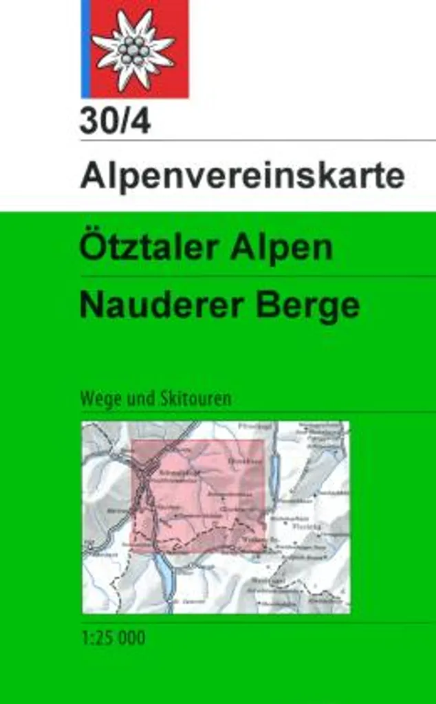 Carte DAV 30/4 Alpes de l'Ötztal - Massif du Nauderer 1:25 000 Ski