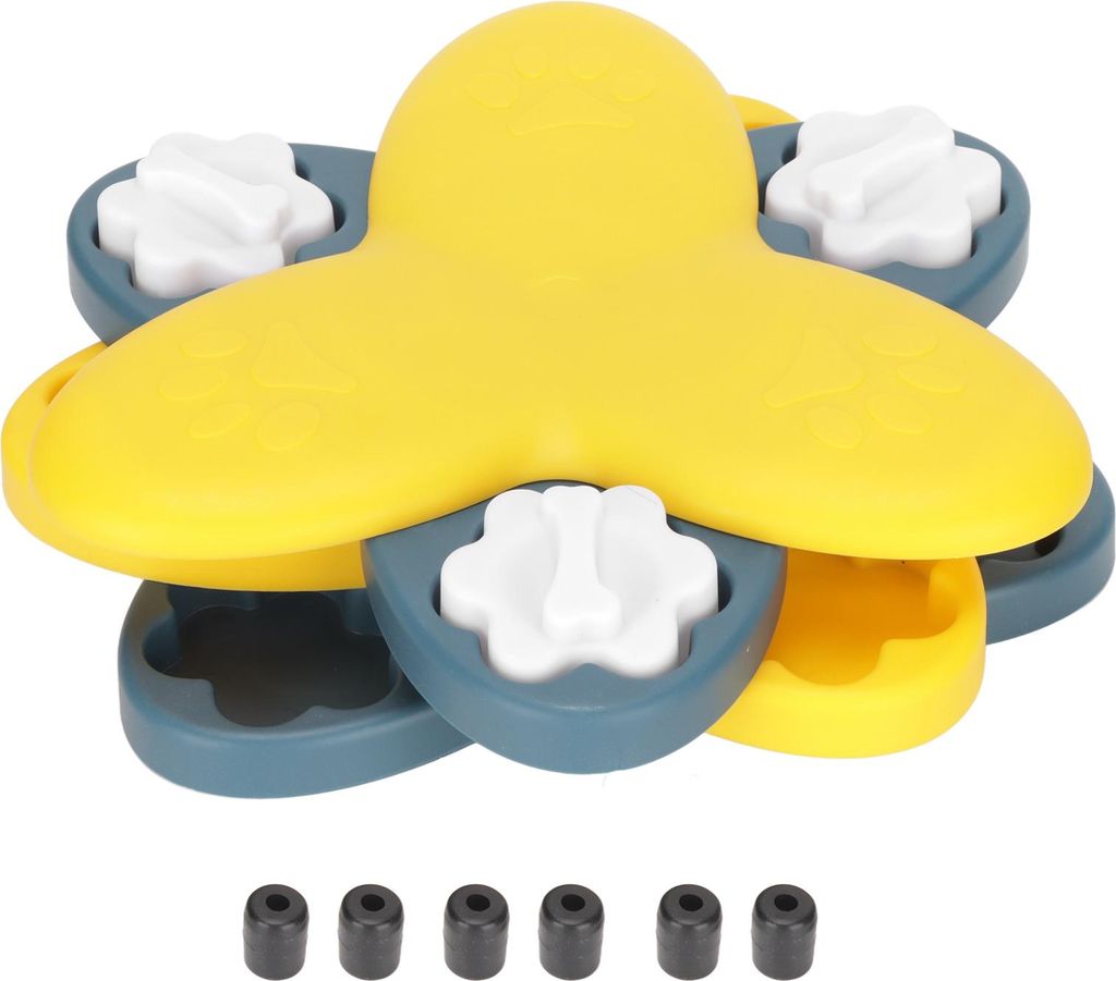 Hundepuzzle Toys Training Lustige Fütterung Multifunktionales Spiele behandeln Spender für Welpenkatyellow