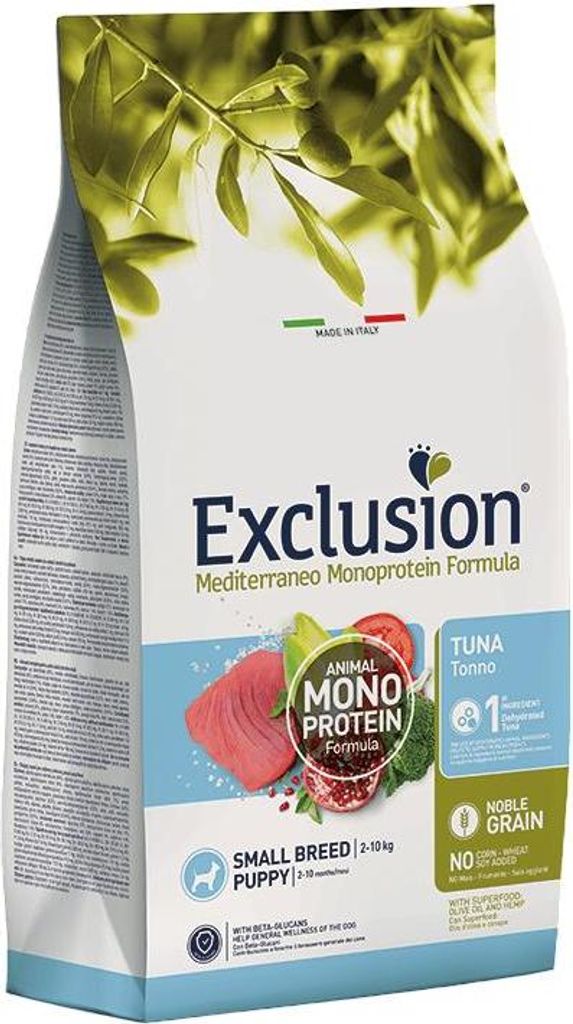 Exclusion Mediterraneo Noble Grain Puppy Thunfisch Small