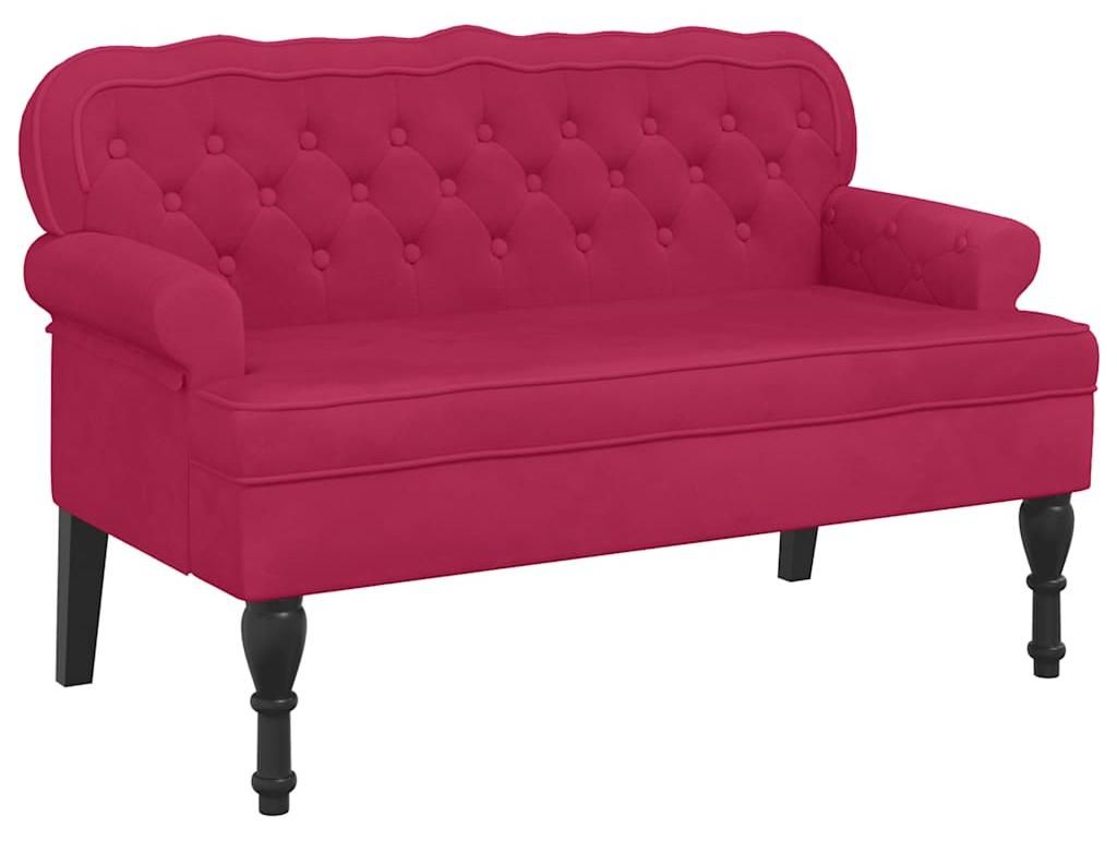 vidaXL Lavica s operadlom vínová červená 119,5x64,5x75 cm Obrázok produktu 