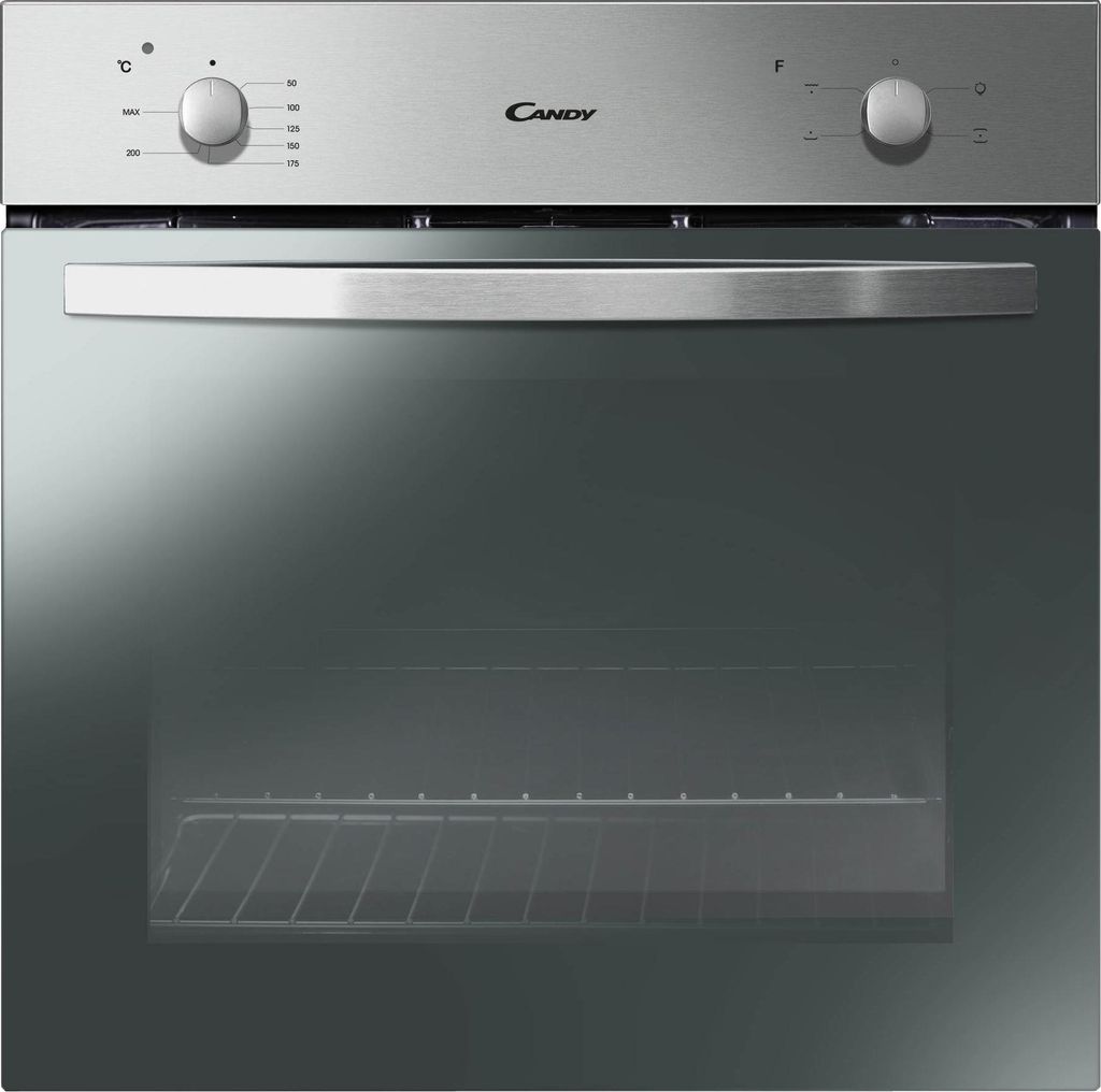 Candy Smart FCS 100 X/E, Elektrobackofen, 70L, Einbau-Elektrobackofen, Cuba für Wasserreinigung, 4 Funktionen, 2 mechanische Bedienelemente, abneh...