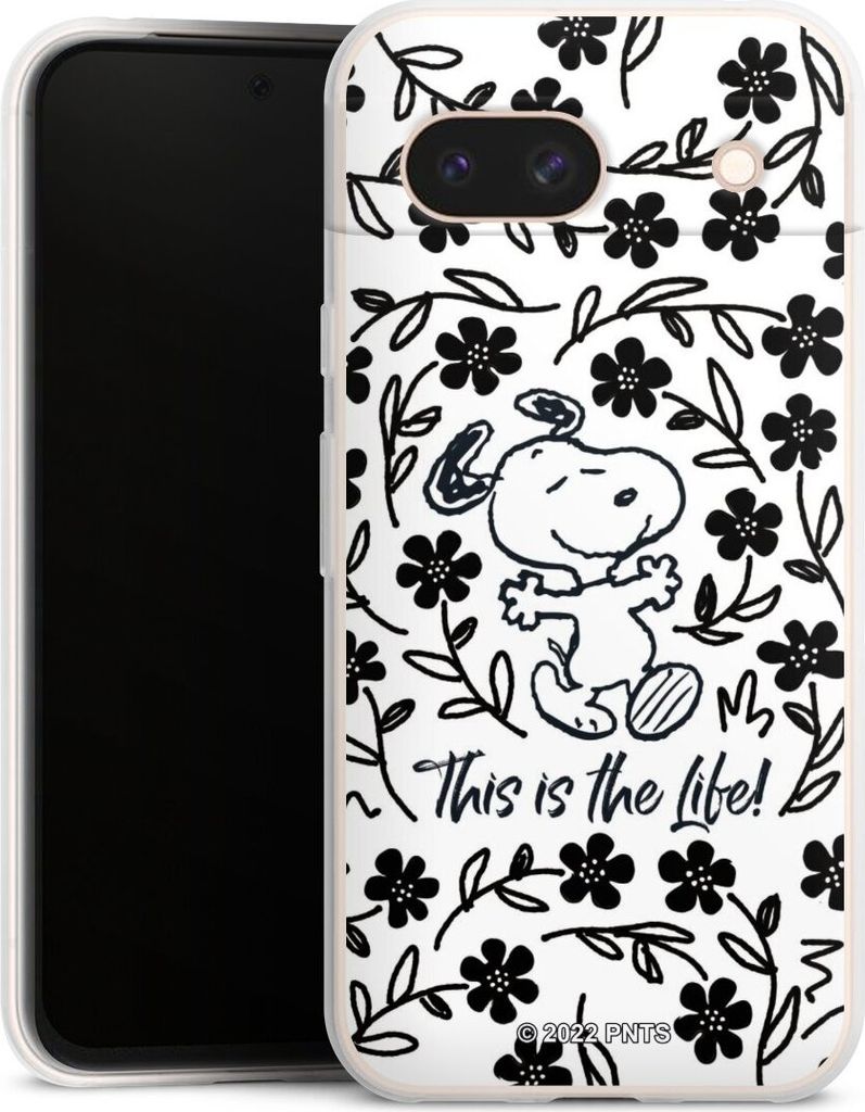 DeinDesign Slim Hülle für Google Pixel 8a Silikon Case Ultra Dünn Handyhülle Blumen Peanuts Snoopy