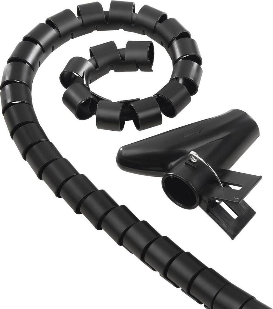 HAMA Kabelbinder Kabelschlauch schwarz 25mm, 2m flexibel