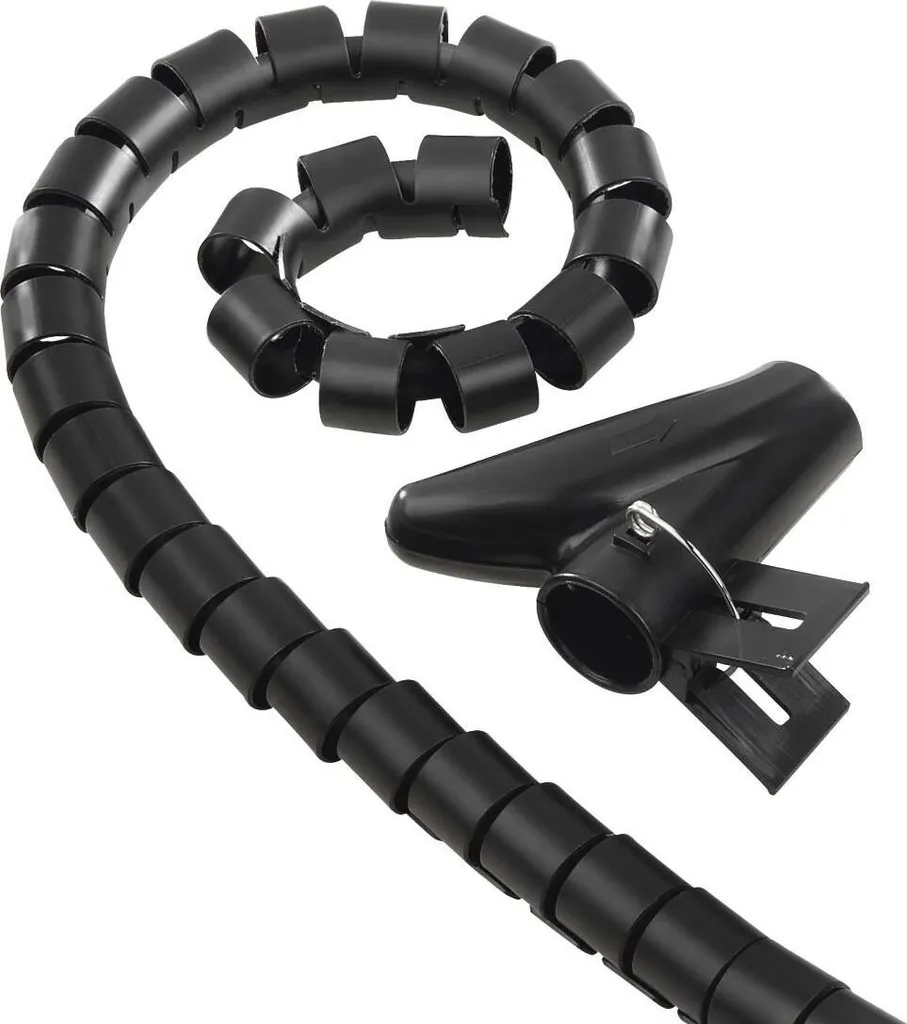 Gaine spirale universelle flexible 25mm noire haute résistance 2m