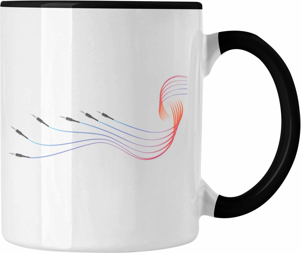 Trendation - Modular Synthesizer Musiker DJ Tasse Geschenk Welle Grafik GeburtstagWeihnachten. (Schwarz)