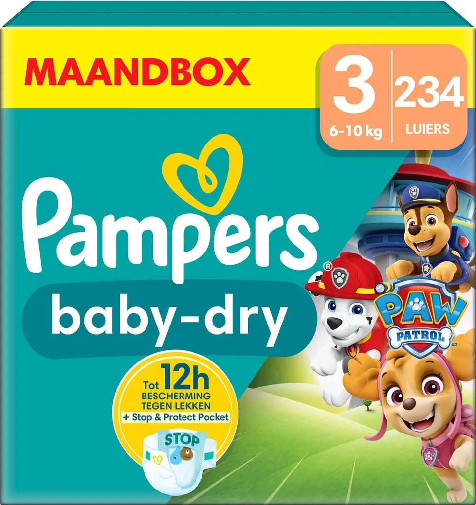 Couches Nuit et Jour Pampers Baby-Dry Taille 3 (6-10 kg) - Pack Mensuel 234