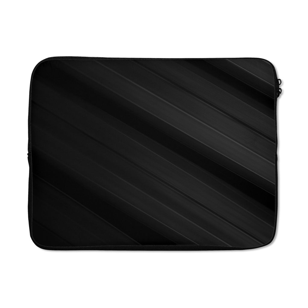 MuchoWow Laptop Hülle 17 Zoll Laptoptasche Schwarz - Grau - Design - Textur - Zipper - Schutzabdeckung