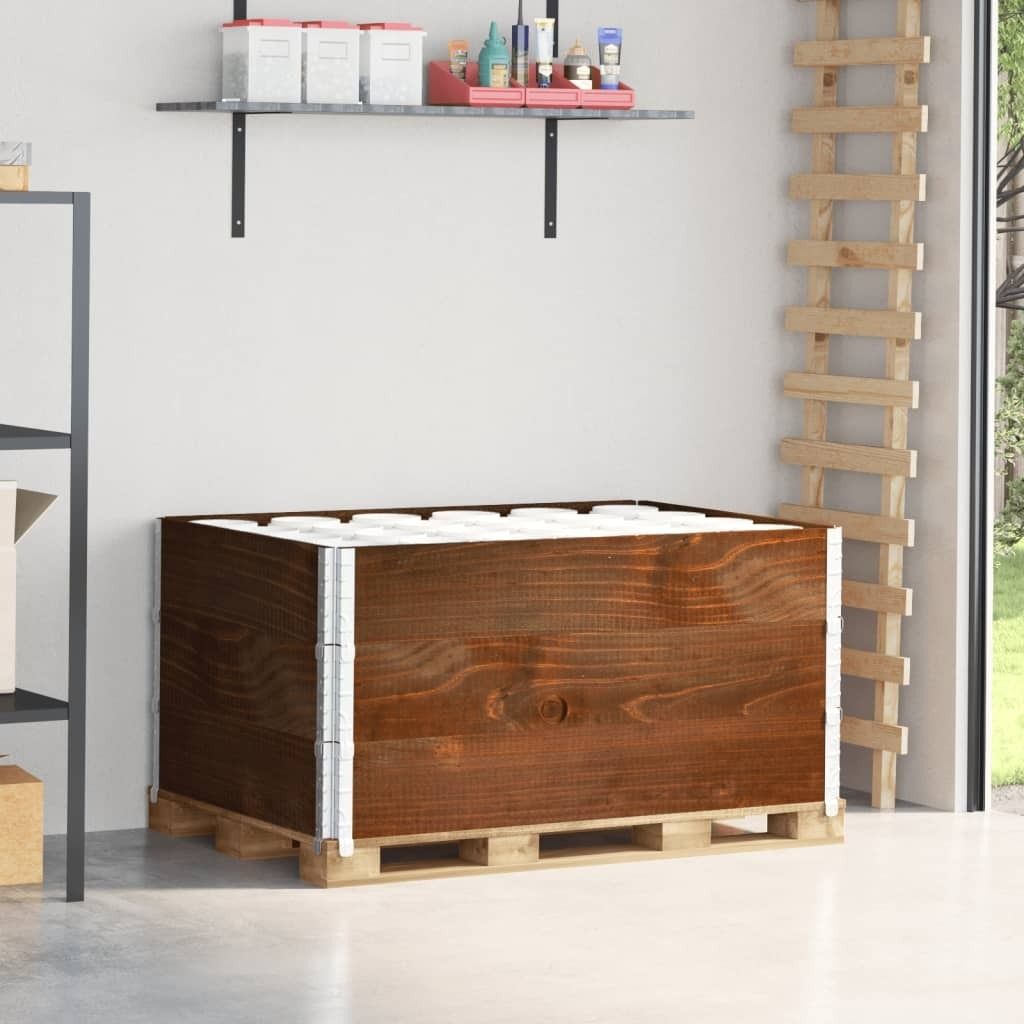Möbel Paletten-Aufsatzrahmen 3 Stk. Braun 120x80 cm Massivholz Kiefer - Gartenboxen 3295369