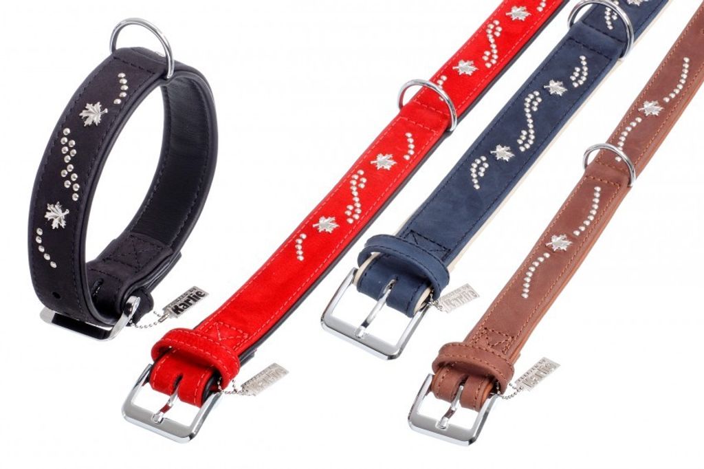 Buffalo Noble Halsband, Farbe:rot-schwarz; Länge x Breite:55 cm x 35 mm