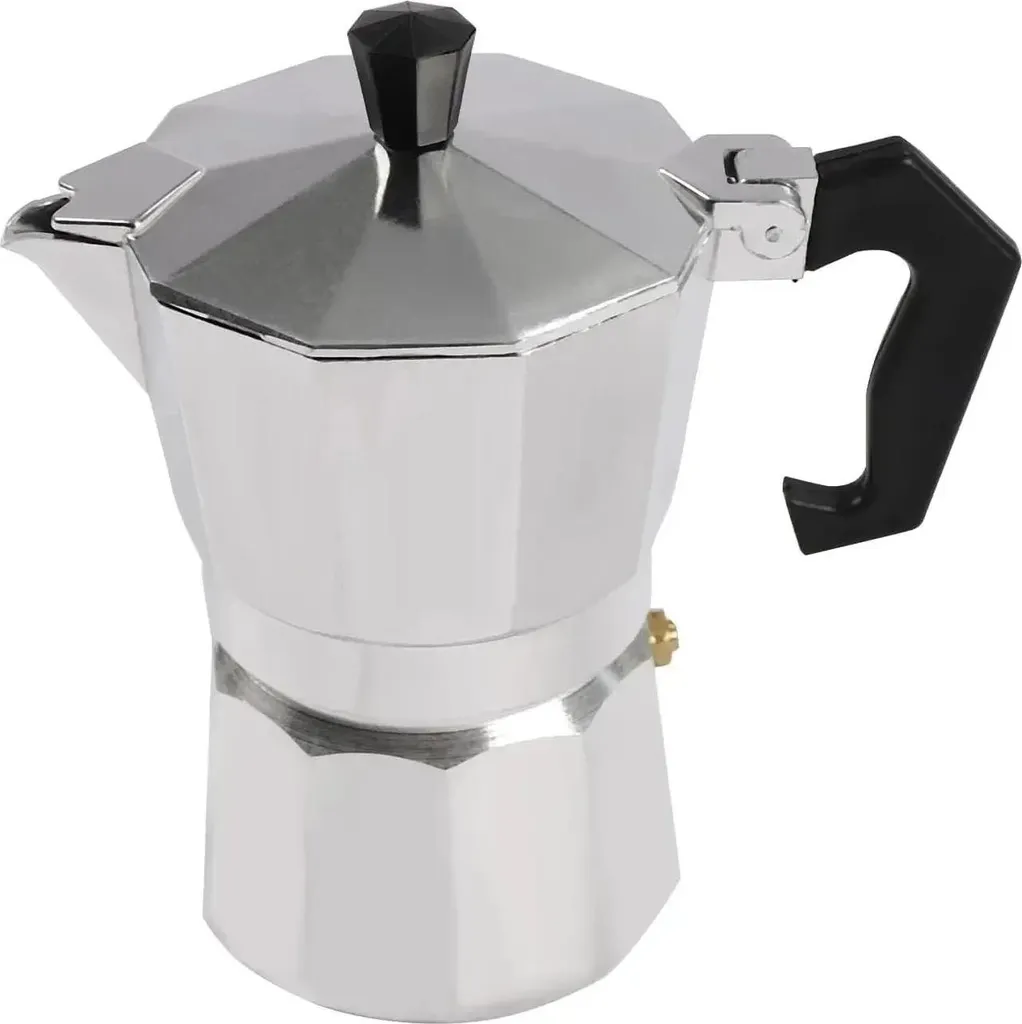 Caffettiera Elettrica Argento 3 Tazze - Moka Espresso per Ufficio e Casa