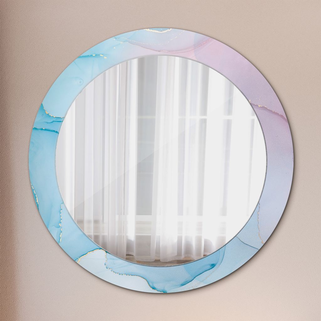 Spiegel - Mirror zum Wandspiegel Schlafzimmer – Schminkspiegel- modern marmor textur- Ø70cm