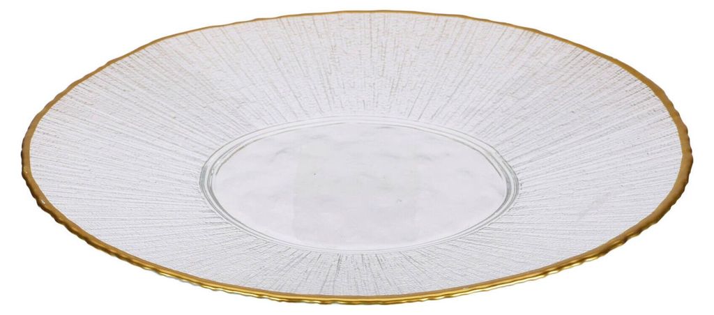 Essteller flach Glas gold 28 cm Produktbild 