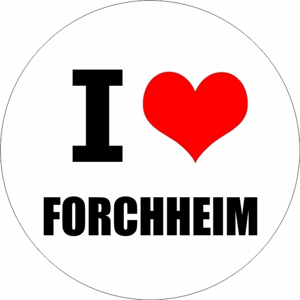 Kiwistar - Autoaufkleber - 5x5 cm - außen klebend - I love Forchheim Erlangen für Auto, Laptop, Fahrrad, LKW, Motorrad Aufkleber mehrfarbig Stick...
