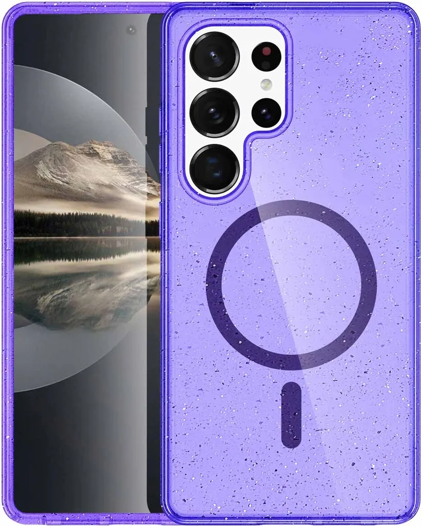 Custodia imoshion Sparkle Samsung S24 Ultra Viola Glitter MagSafe
