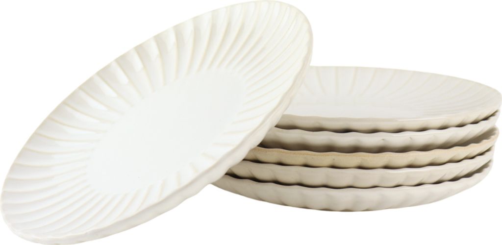 OTIX Frühstückstellerset 6 Personen Dessertteller 21cm Weiß Keramik SOLIS