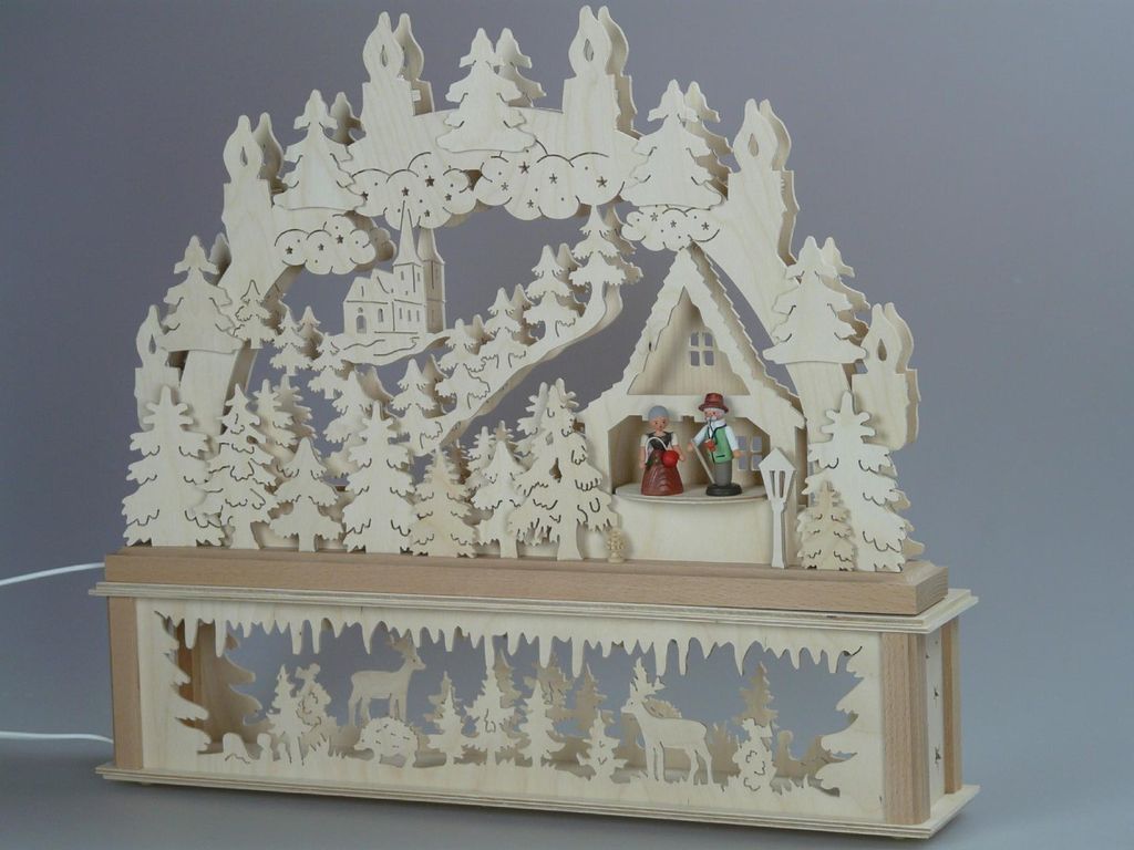 Original Erzgebirgischer Marken Schwibbogen Lichterbogen 50 x 43 cm K50-2_458