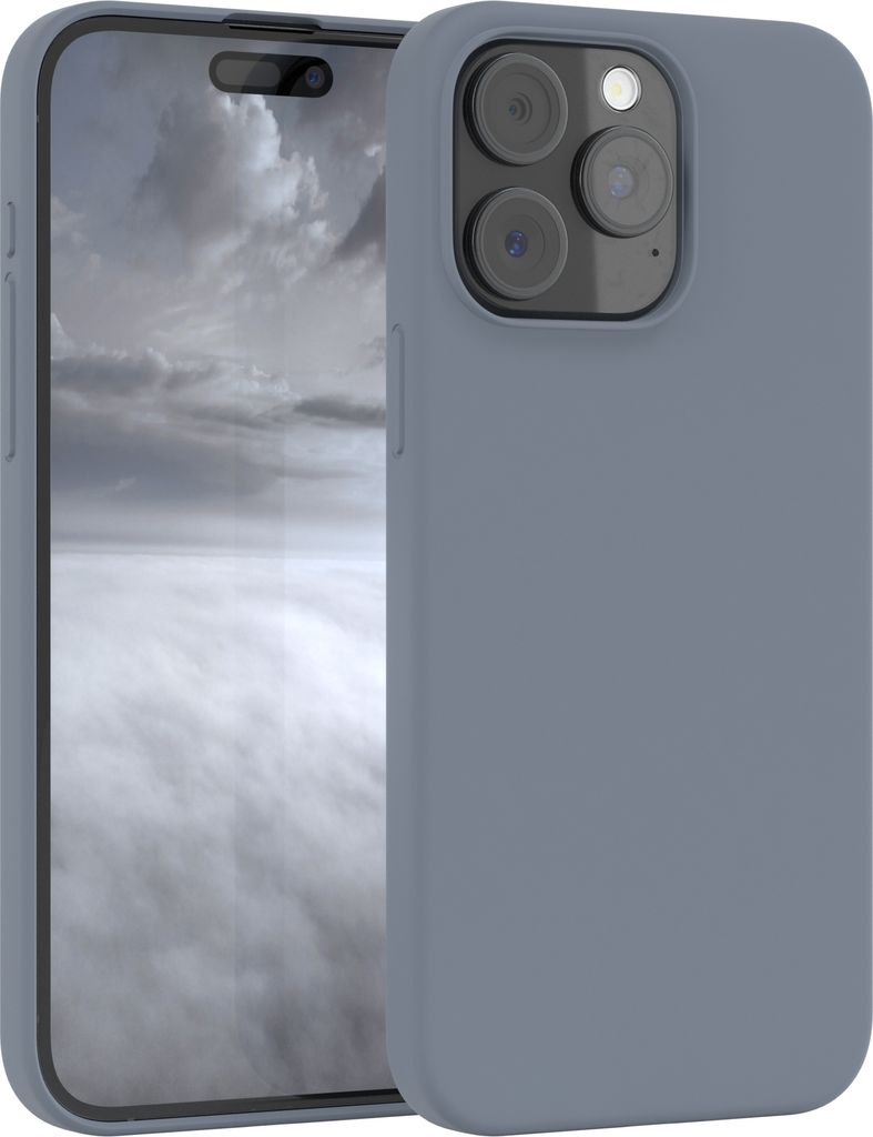 EAZY CASE Silikonhülle für Apple iPhone 15 Pro Max Silikon Backcover Schutz in Lila