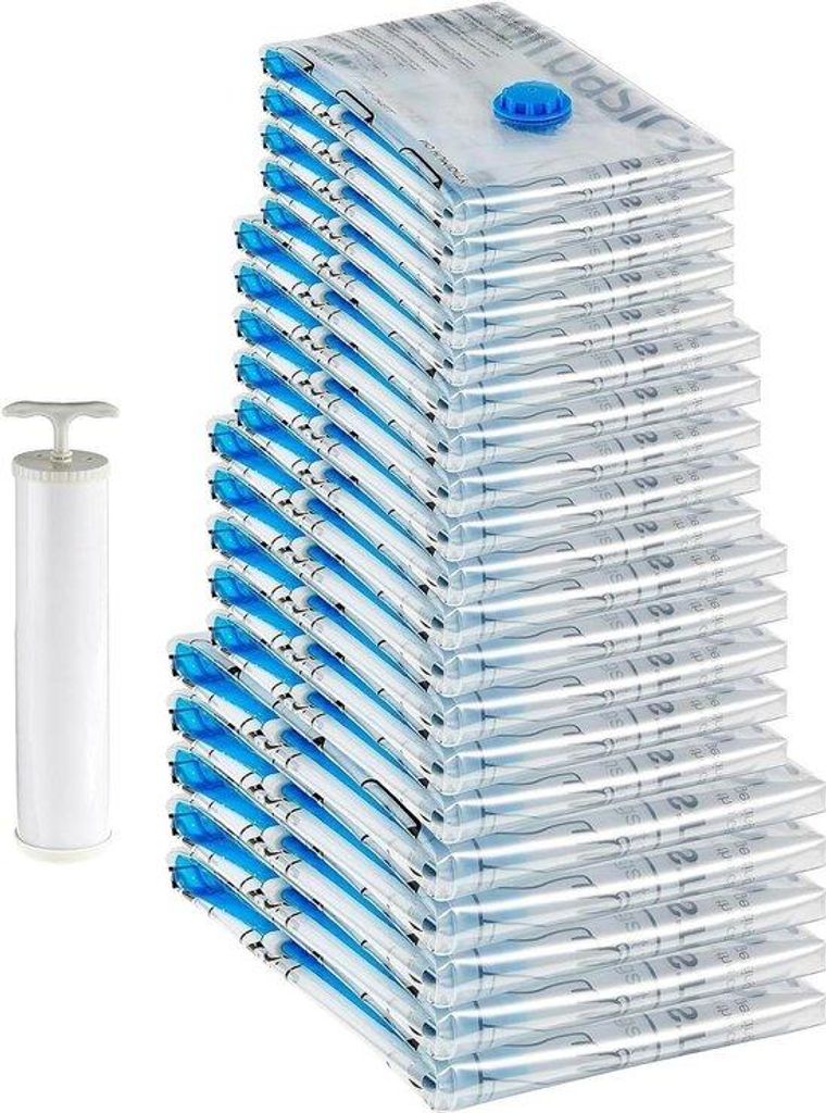 Transparante opbergzakken mit Reißverschluss und Handpump - 20 Stück - 4 Packungen - Jumbo