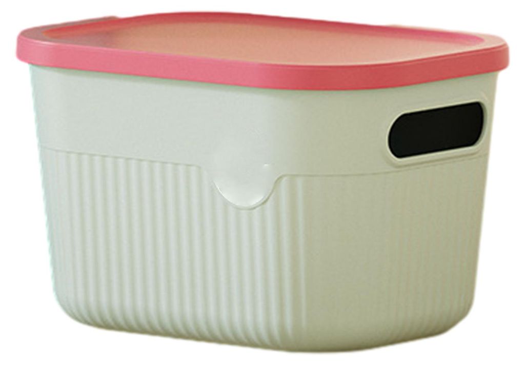 Aufbewahrungsbox mit Griff und Deckel, platzsparender, stapelbarer Behälter für Küche, Schlafzimmer, Studentenwohnheim
