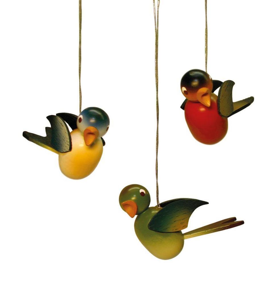 Strauchbehang Singvögel hängend 3er Satz HxBxT 4x2x6cm NEU