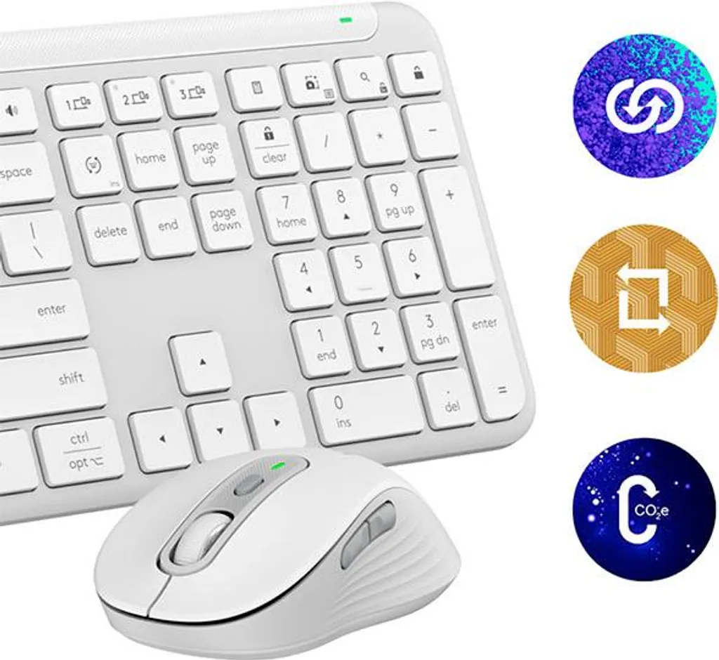Clavier Souris Logitech Bluetooth Multi-Dispositifs Blanc Nordic Wireless