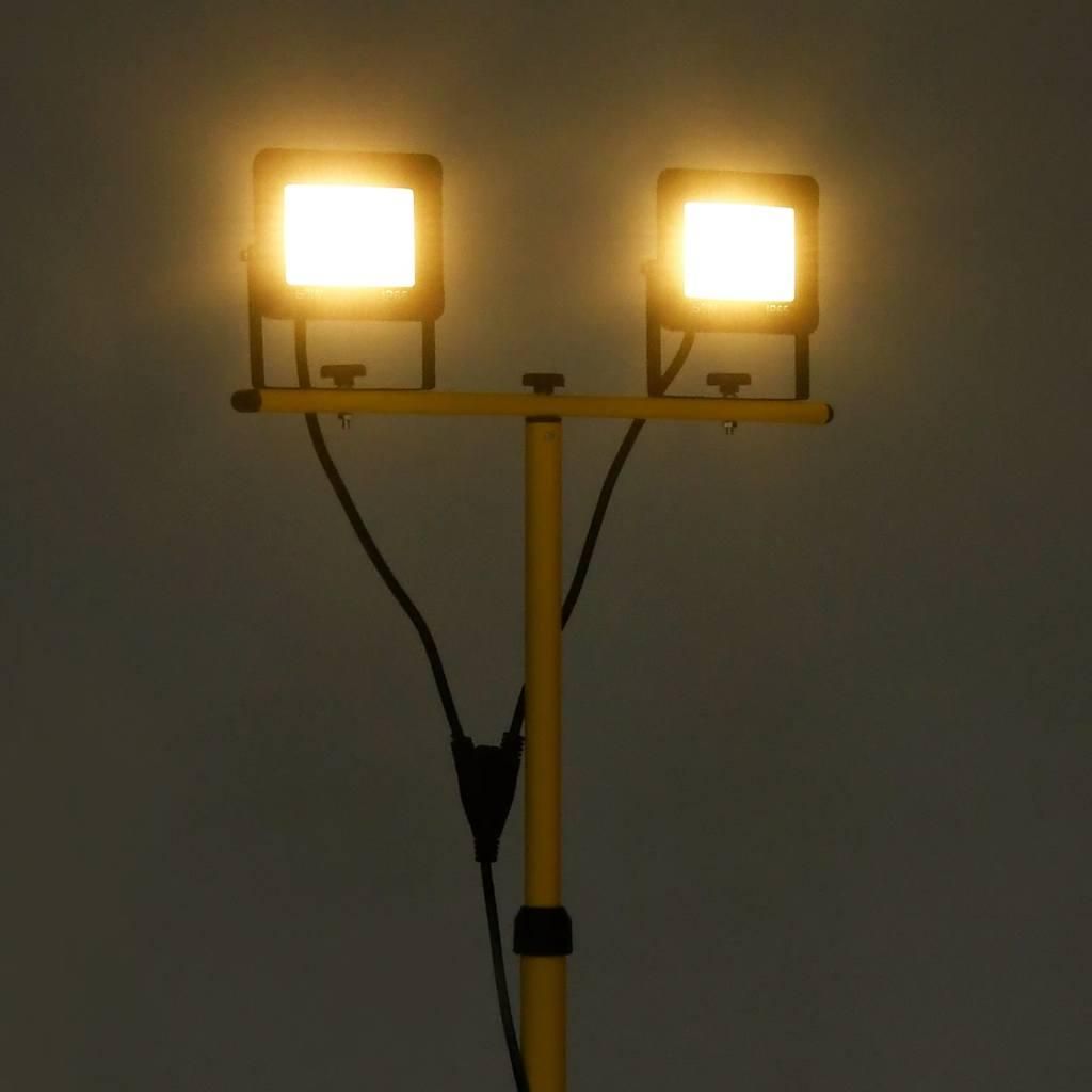 vidaXL LED-Fluter mit Stativ 2x50 W Warmweiß