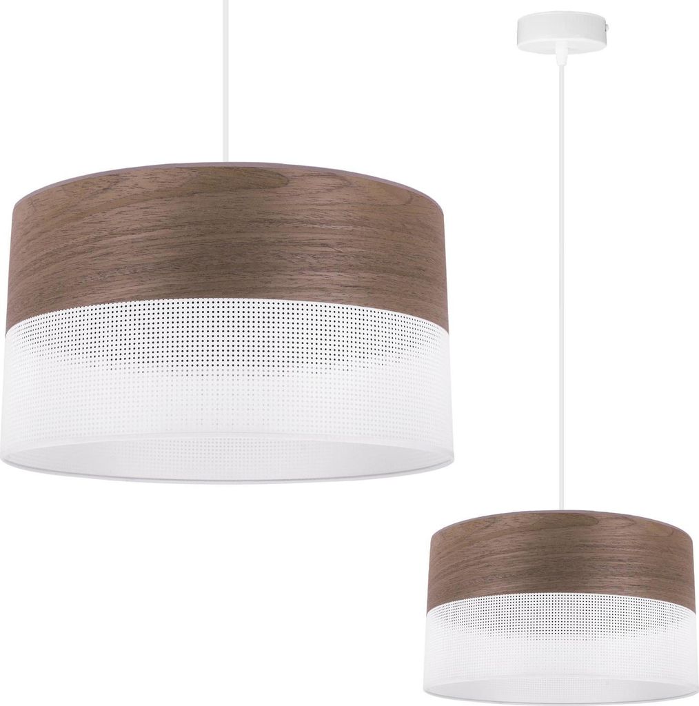 Hängelampe Einzelpendel mit Furnierschirm Nussbaum 30 cm