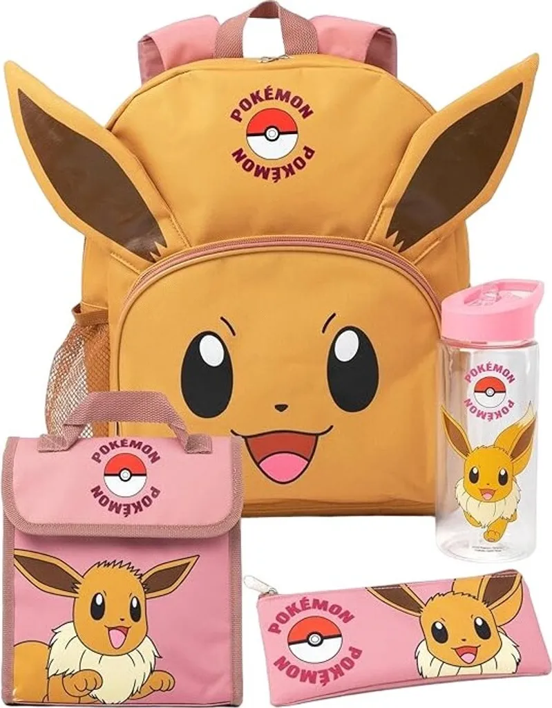 Set Sac à Dos Pokemon NS7434 Taille Unique - Design Rose et Marron