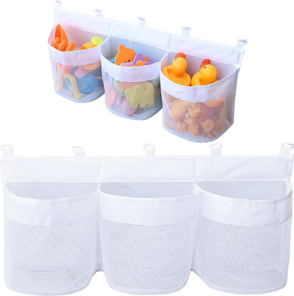 2er Set Badewannenspielzeug Aufbewahrungstasche mit 3 Produktbild 