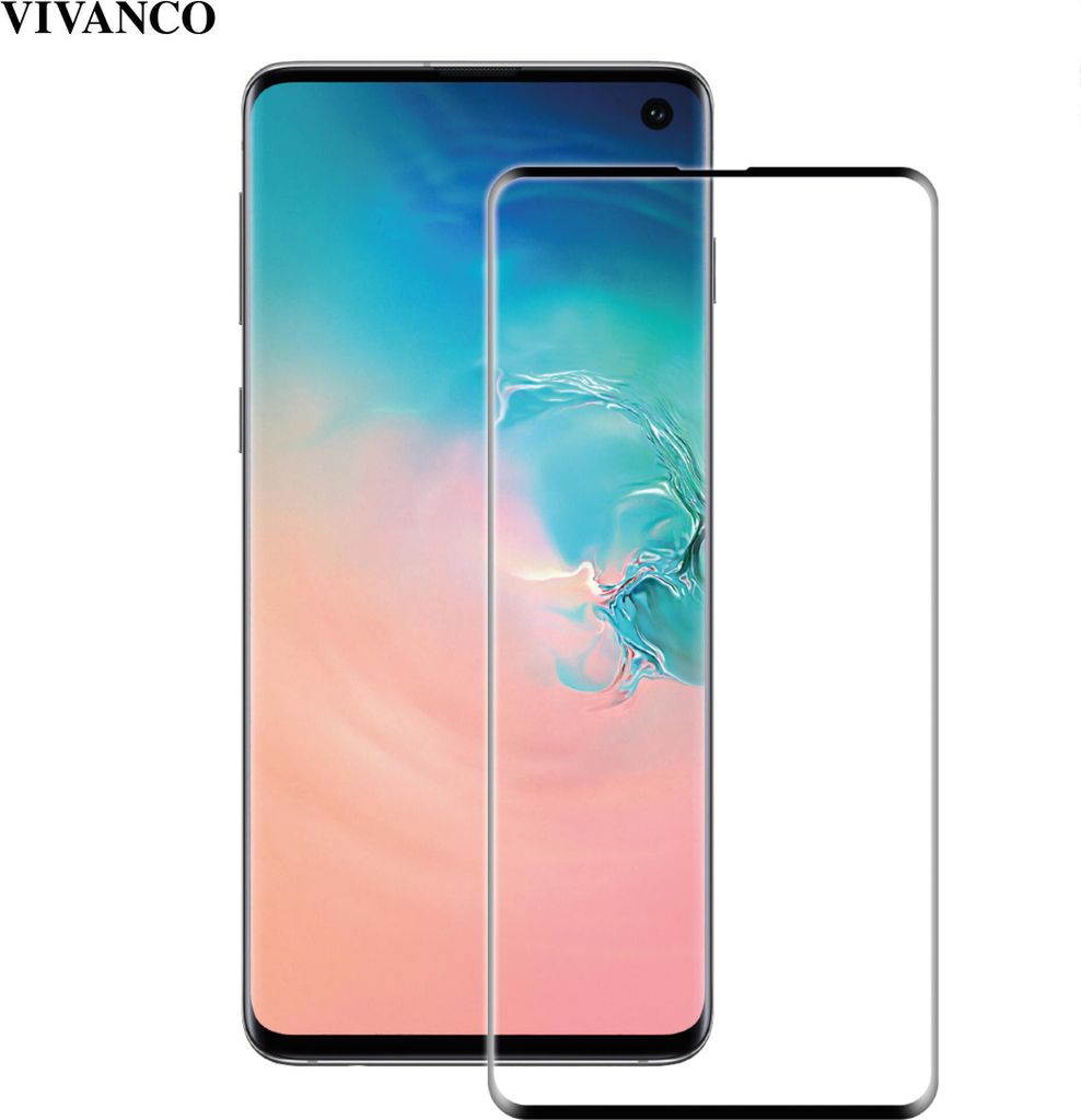 VIVanco ultimatives Smartphone Displayschutzglas, kompatibel mit Samsung Galaxy S10 3D Full Screen 9H Anti Fingerprint Anti Bubble