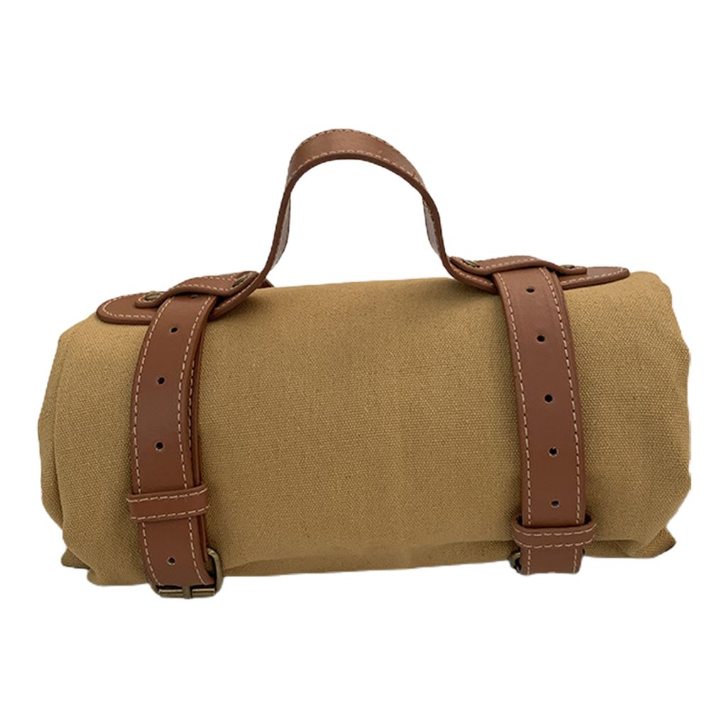 Picknickmatte, einfarbig, faltbar, tragbar, Picknickdecke, Outdoor, Camping, Flanellmatte, Campingzubehör, Hellkhaki, M