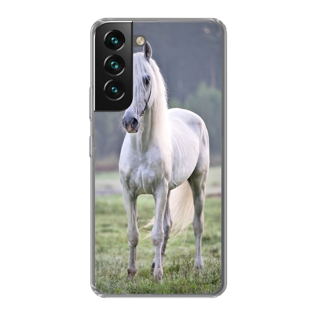 MuchoWow Handyhülle Schutzhülle Hülle für Samsung Galaxy S22 Plus Pferd - Licht - Morgen Silikon Softcase Handy Hülle - Schutzabdeckung