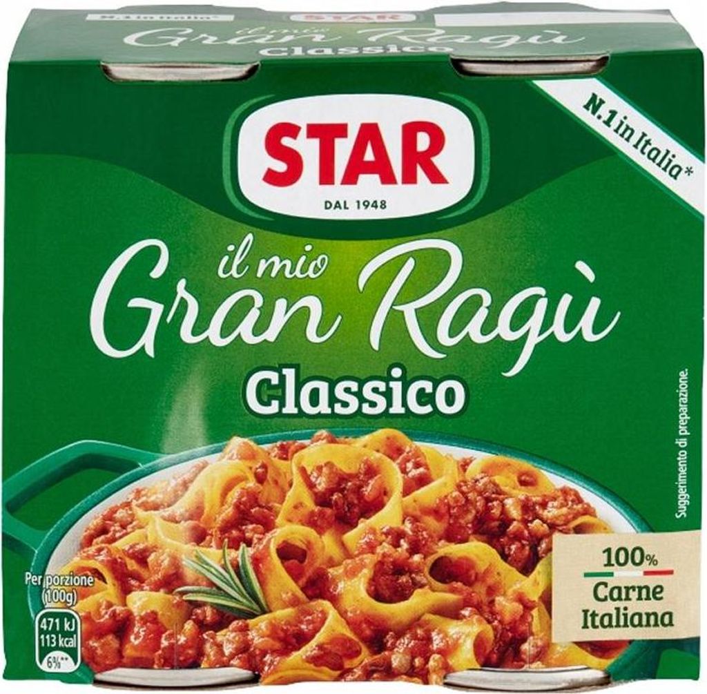 Gran Ragu Classico Star 2x180g italská omáčka na těstoviny Obrázek produktu 