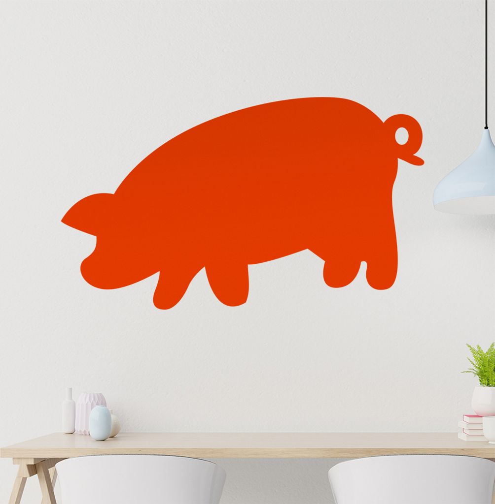 Schwein Wandtattoo in 6 Größen - Wandaufkleber Wall Sticker - Dekoration, Küche, Wohnzimmer, Schlafzimmer, Badezimmer