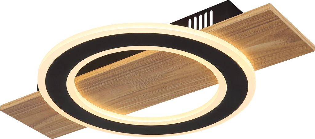 Globo Jayden LED Deckenleuchte 18W Warmweiß Holzoptik Dunkel Ø29cm 48038-18