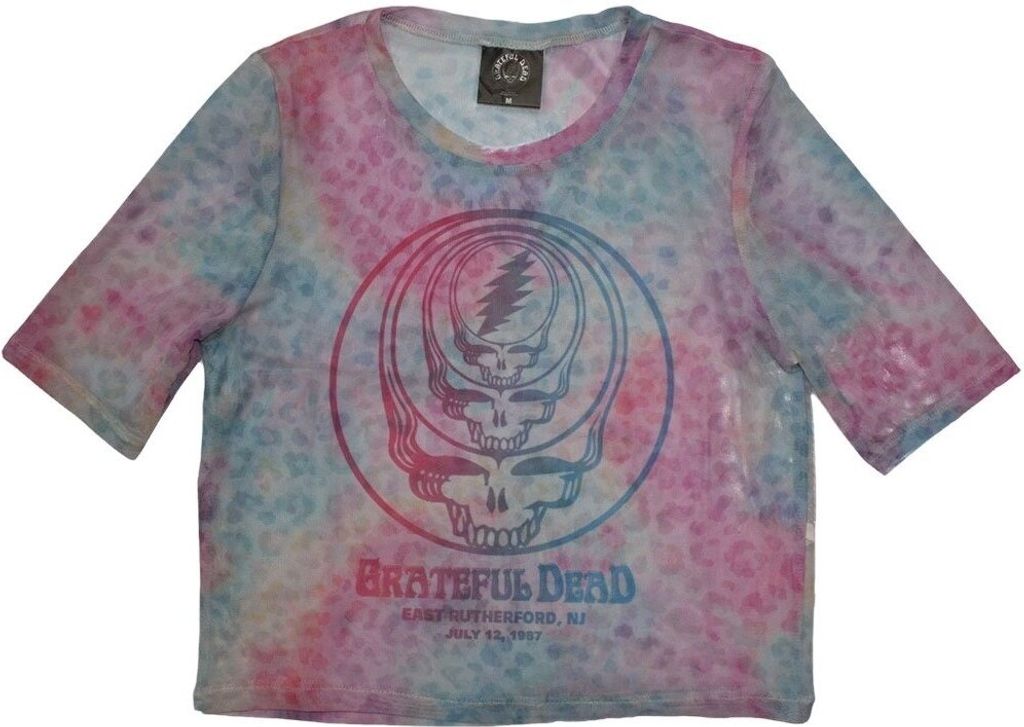 The Grateful Dead Concentric Skulls Light Blue M Damen T-Shirt