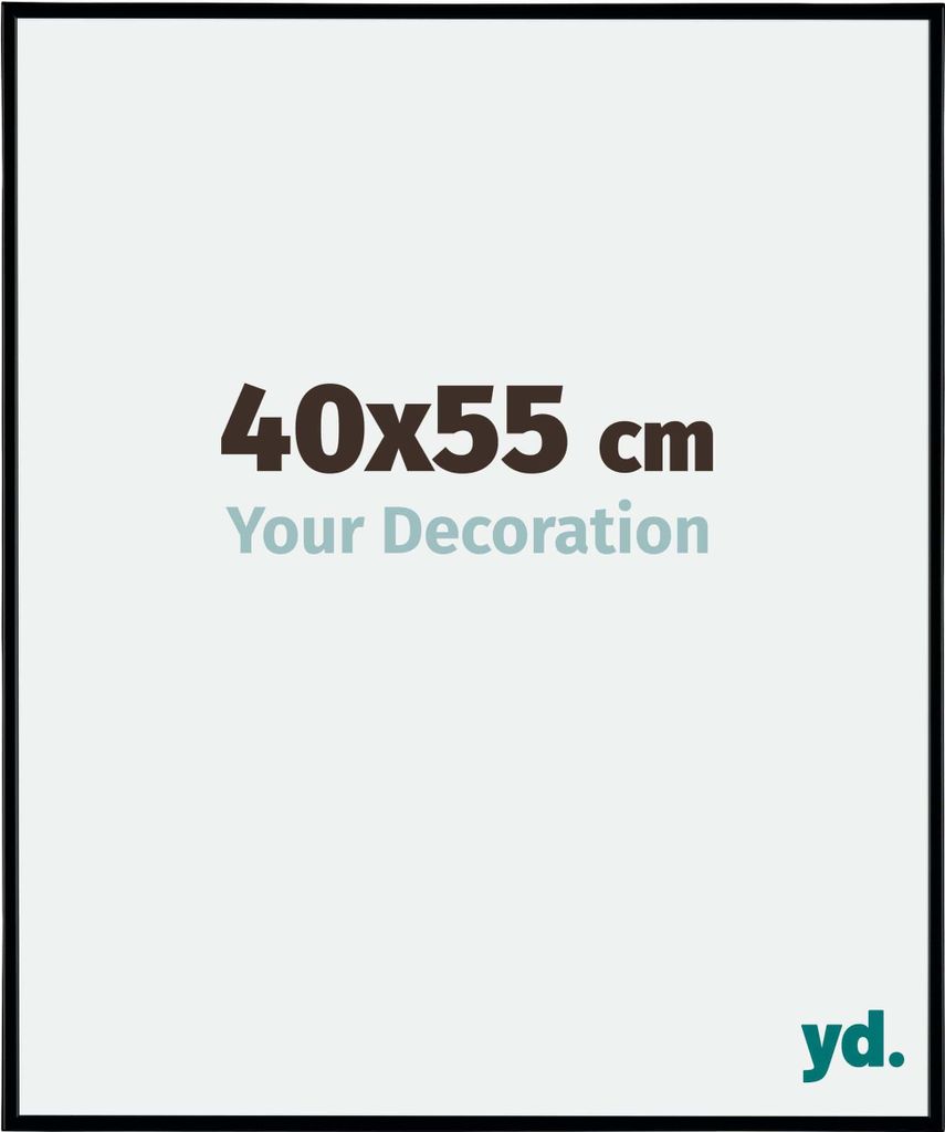 A marketing image showing the dimensions of a picture frame and a placeholder for decoration.